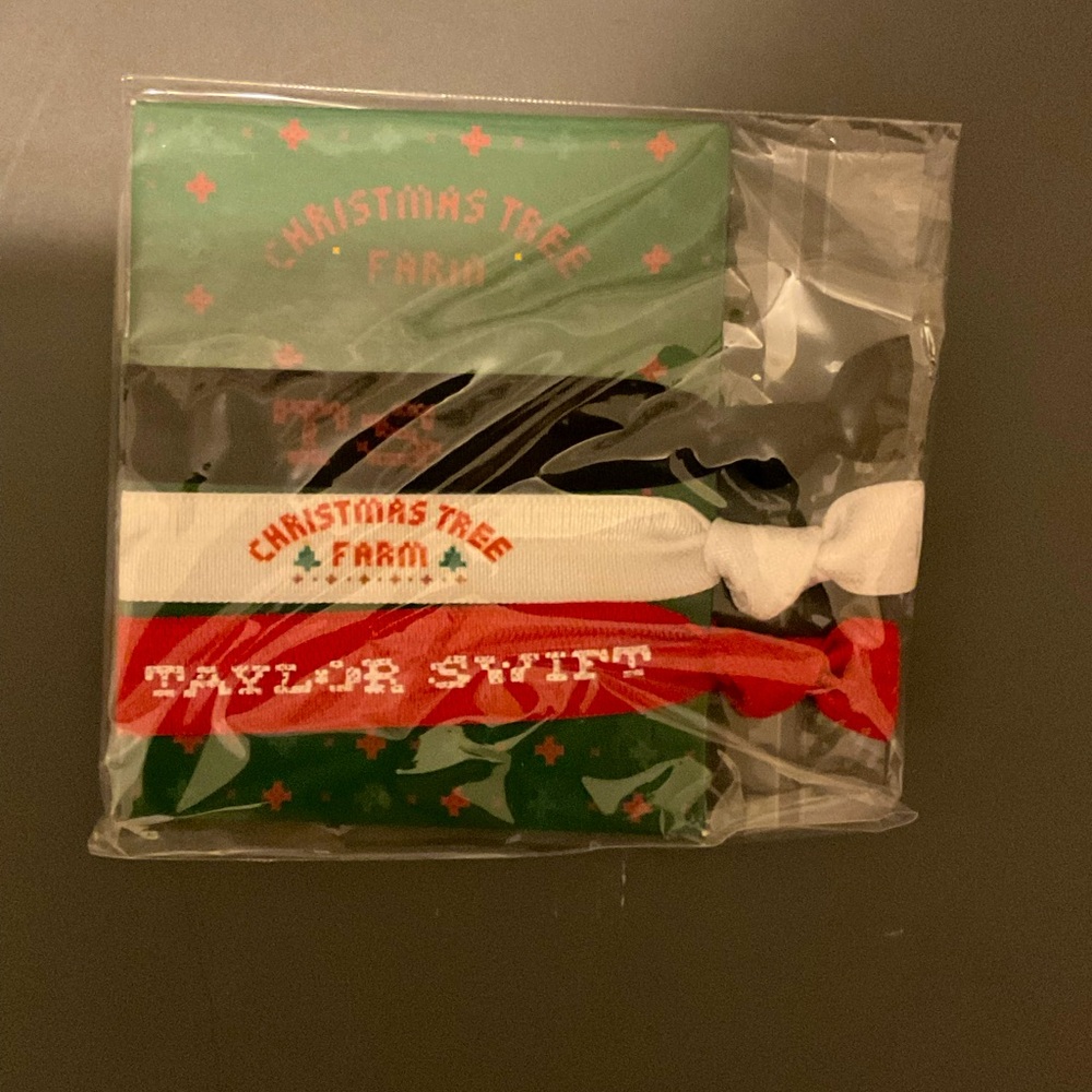 Taylor Swift christmas tree farm hair ties 
Brand new 
- Christmas tree …